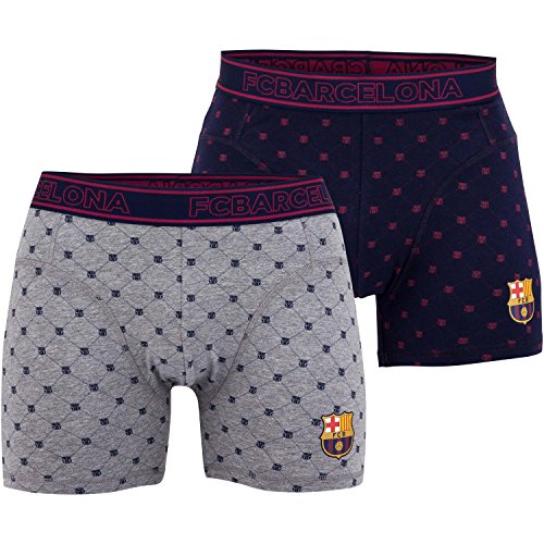 Lot de 2 boxers FC Barcelone – para hombre, talla DE adulto, Hombre, azul, XL