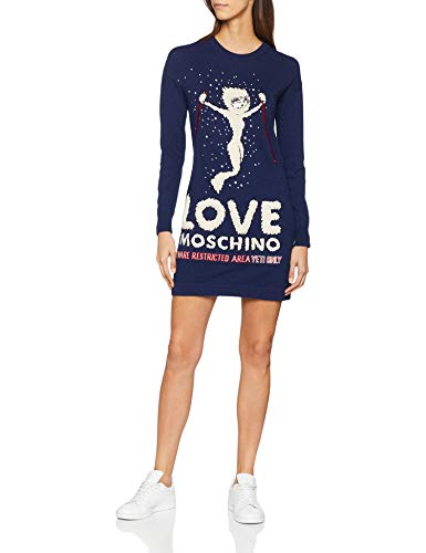Love Moschino Casual Dresses Vestido, Azul (Blue Y63), 42 (Talla del Fabricante: 46) para Mujer