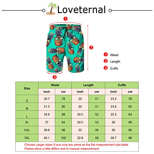 Loveternal Bañador Hombre Playa Hawaiano Deportivos Verano Pantalones Cortos 3D Secado Rápido Bosque Bañador Hombre L