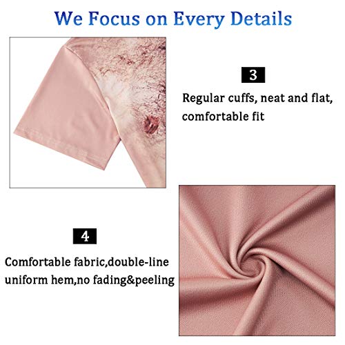 Loveternal Pecho Camiseta Unisex 3D Impreso Gráfico Casual Manga Corta Tops Tees XL