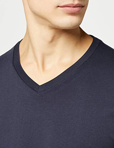 Lower East Herren T-Shirt mit V-Ausschnitt, 5er Pack, Mehrfarbig (Weiß/Schwarz/Grau/Blau/Grün), X-Large