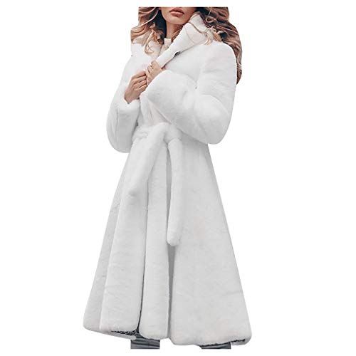 Luckycat Abrigos Mujer Invierno Piel Sintética Clasico Chaqueta de Abrigo de Piel sintética de Abrigo de Piel de Invierno para Mujer Abrigo Elegante Chaqueta Abrigos de Invierno con Cinturón