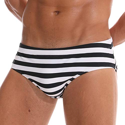 Luckycat Bañadores de Natación Hombre Calzoncillos Cortos para Hombre Boxers Playa Surf Deportivos Corriendo Respirable Secado Rápido Trajes de Baño Estampado De Rayas Slips Tangas