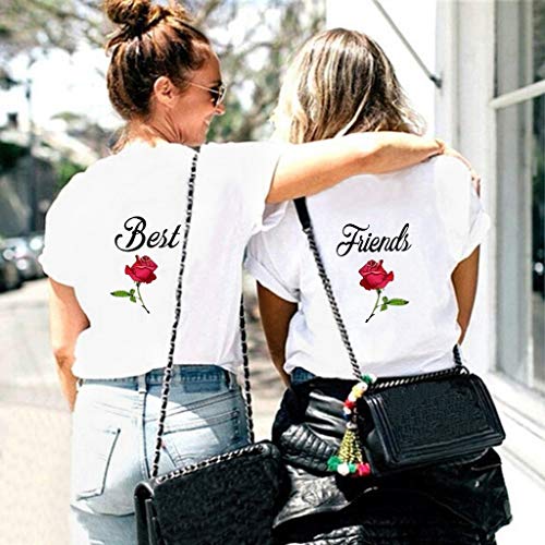 Luckycat Best Friend T-Shirt Impresión de Manga Corta Regalo de San Valentín Camisa Casual para Amante Camiseta de los Pares Dulce para Parejas como Regalos