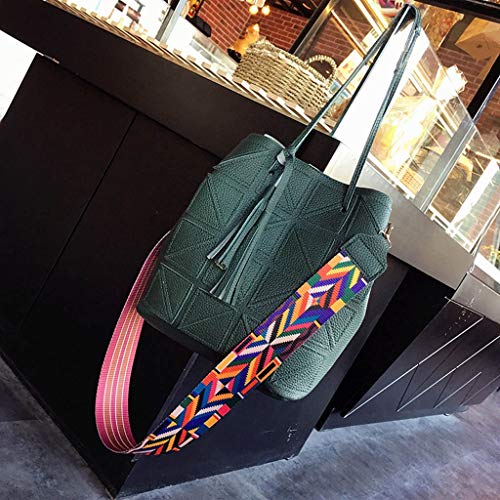 Luckycat Bolsos bandolera Mujer Bolso de cuero suave para mujer Bolsos grandes Bolsos bandolera Bolsas Bolso Borla Pequeño Bolso de Hombro Cuero PU Bolso Bandolera de Mujer