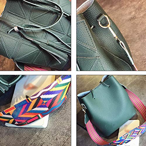 Luckycat Bolsos bandolera Mujer Bolso de cuero suave para mujer Bolsos grandes Bolsos bandolera Bolsas Bolso Borla Pequeño Bolso de Hombro Cuero PU Bolso Bandolera de Mujer