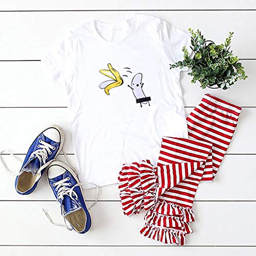 Luckycat Camisetas de Mujer Manga Corta Impresión de Dibujos Animados Blusa Camisa Cuello Redondo Basica Camiseta Suelto Verano Tops Casual Fiesta T-Shirt Original tee