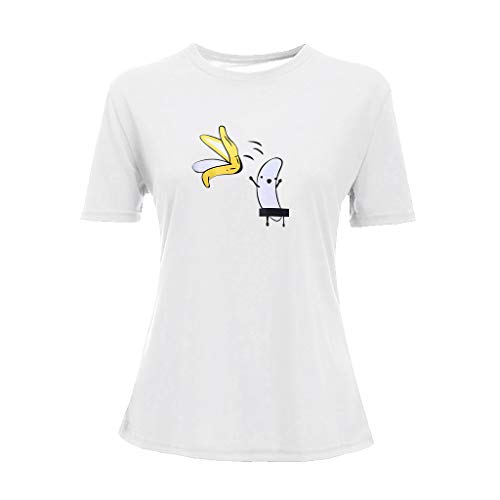 Luckycat Camisetas de Mujer Manga Corta Impresión de Dibujos Animados Blusa Camisa Cuello Redondo Basica Camiseta Suelto Verano Tops Casual Fiesta T-Shirt Original tee