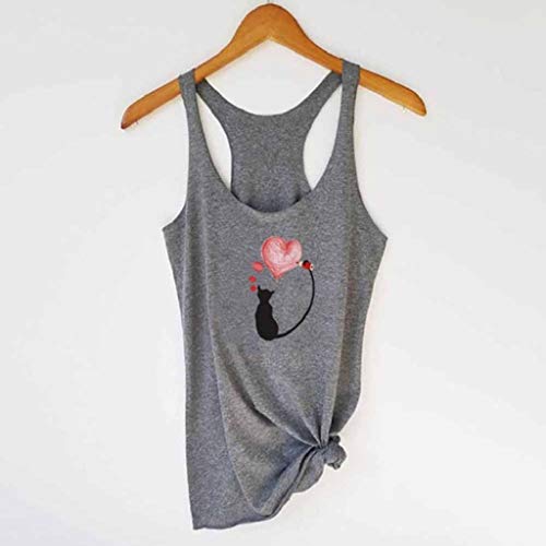 Luckycat Camisetas Tirantes Mujer Basicas Color SóLido Top Sin Mangas con Cuello Redondo Mujer Ocio Y Confort Camisetas Deporte Mujer Simple Camisetas Mujer Manga Corta Originales Estampado de flores