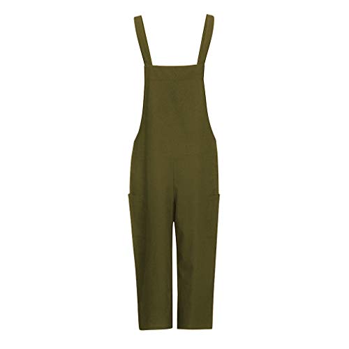 Luckycat Monos Mujer Verano Peto Sin Mangas De Las Mujeres AlgodóN Suelto Vestido Largo Fiesta Mono Mujer Verano Casual Tallas Grandes Algodón Sin Mangas Soild Sling Chaleco Traje Jumsuit