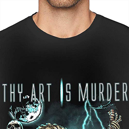 ludouqingJ Camisetas y Tops Hombre Polos y Camisas, Men's Cotton T-Shirt Thy Art is M-Urder Fashion Round Neck Shirt Rock Heavy Metal Short-Sleeved Tees