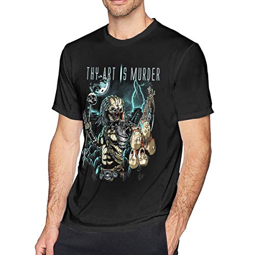 ludouqingJ Camisetas y Tops Hombre Polos y Camisas, Men's Cotton T-Shirt Thy Art is M-Urder Fashion Round Neck Shirt Rock Heavy Metal Short-Sleeved Tees