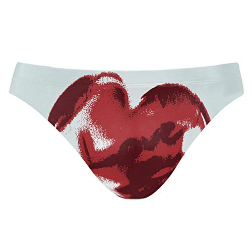 LUPINZ Trampa en el amor patrón de corazón traje de baño bragas para hombres 1 XL