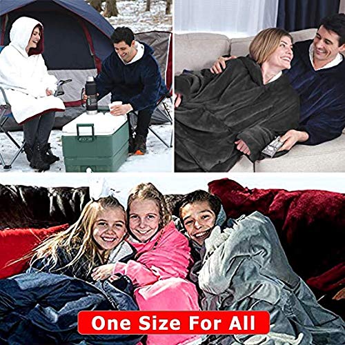 Lushforest Sudadera con Capucha, Sudadera con Capucha de Gran tamaño, cálida, cómoda, para Adultos, Hombres, Mujeres, Adolescentes. (Azul)