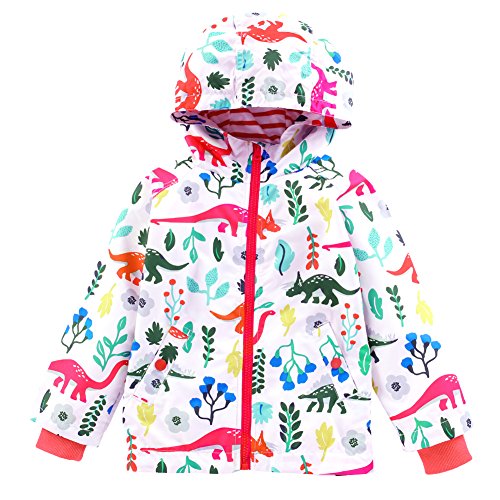 LZH Impermeable Chubasquero para Niño o Niñas, Dinosaurio Capa de Lluvia de Dibujos Animados con Capucha Chaqueta Pantalones Traje