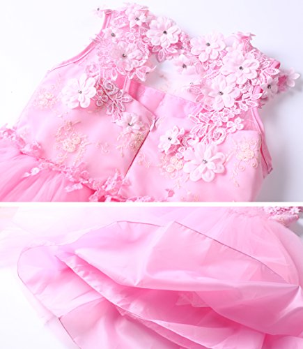 LZH Vestido de Niñas Cordón Princesa Vestidos de Novia Falda Larga para Fiesta Cosplay Disfraz 6-16 años（120-170）