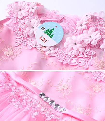 LZH Vestido de Niñas Cordón Princesa Vestidos de Novia Falda Larga para Fiesta Cosplay Disfraz 6-16 años（120-170）