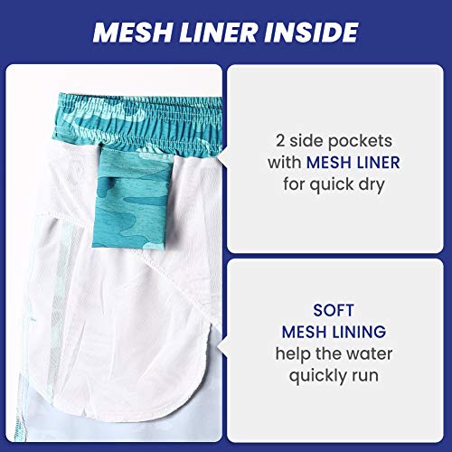 MaaMgic Bañador Hombre de Natación Estiramiento de 4 vías Secado Rápido Interior de Malla Traje de Baño Deportivos 4-Way Stretch，Camuflaje，M