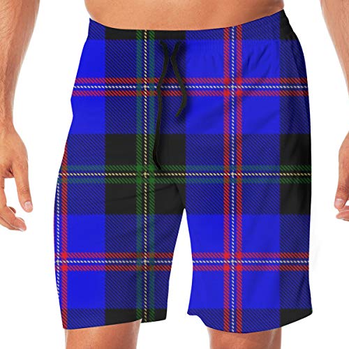 Macpherson ~ High Tower ~ Aristocrat Libertine Sevilla Ascot On Black Men's Beachwear Slim Fit Summer Holiday Swim Trunks Quick Dry Striped Swim Shorts-Large