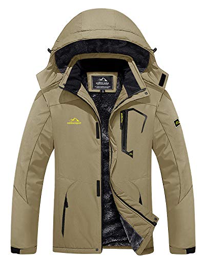 MAGCOMSEN Chaquetas de invierno para hombres gruesa chaqueta de nieve ropa al aire libre impermeable Chaquetas para hombre Chaquetas de lluvia Pesca Abrigos de trabajo de vacaciones