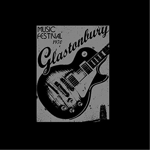 MAKAYA Glastonbury - Camisetas Hippies con Guitarra para Mujer - Negras M