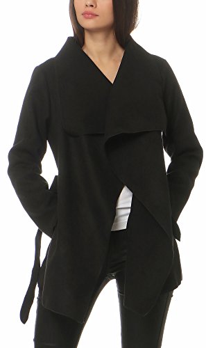 Malito Corto Abrigo con Cascada Capote Manteo Gabán Chaqueta Envolver Bolero 3041 Mujer Talla Única (Negro)