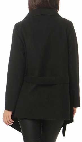 Malito Corto Abrigo con Cascada Capote Manteo Gabán Chaqueta Envolver Bolero 3041 Mujer Talla Única (Negro)