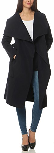 Malito Larga Abrigo con Cascada Capote Manteo Gabán Chaqueta Envolver Bolero 3040 Mujer Talla Única (Negro)