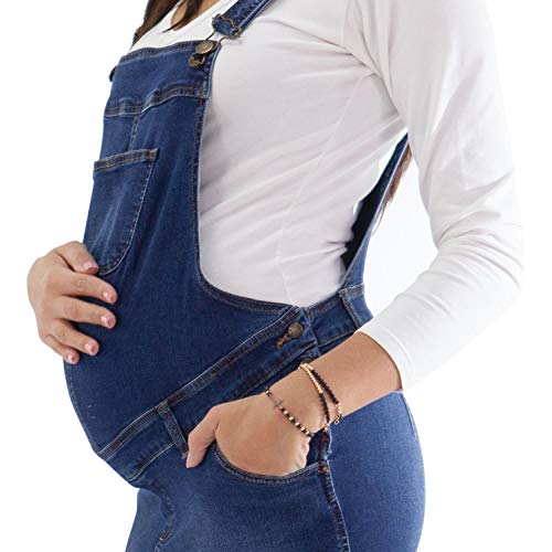 MAMAJEANS Peto falda premaman, vestido de jeans, descontáticamente por defectos de trama en el tejido, clasificados en grado A y grado B – Fabricado en Italia Grado A 40