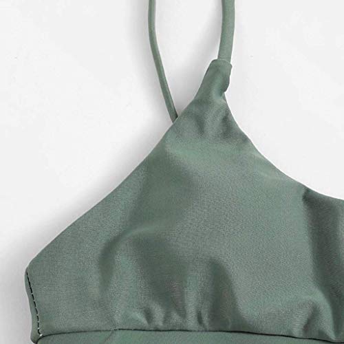 Mamasitaa Bikini Verde Militar Mujer 2019 Bañador Traje de baño Alta Cintura Acolchado