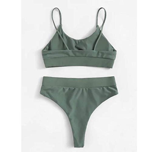 Mamasitaa Bikini Verde Militar Mujer 2019 Bañador Traje de baño Alta Cintura Acolchado