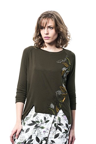 Mamatayoe Madroño Camiseta, Verde (Kaki), Large (Tamaño del Fabricante:L) para Mujer