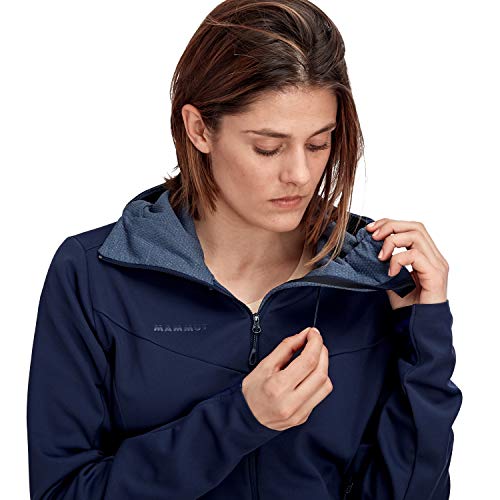 Mammut Ultimate V Chaqueta Softshell con capucha para mujer, Mujer, chaqueta softshell, 1011-00072, Abrigo de marinero, S