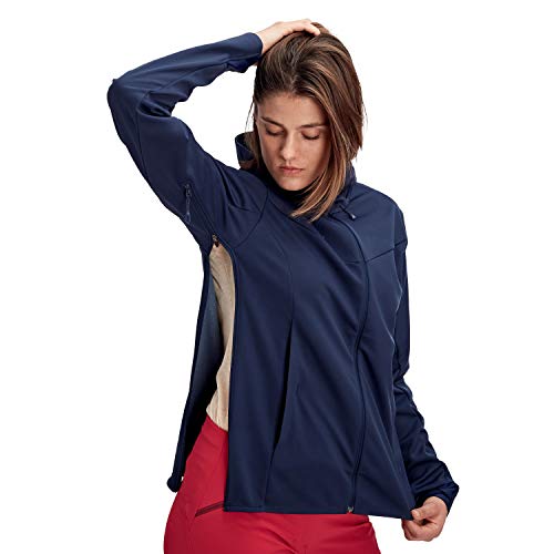 Mammut Ultimate V Chaqueta Softshell con capucha para mujer, Mujer, chaqueta softshell, 1011-00072, Abrigo de marinero, S