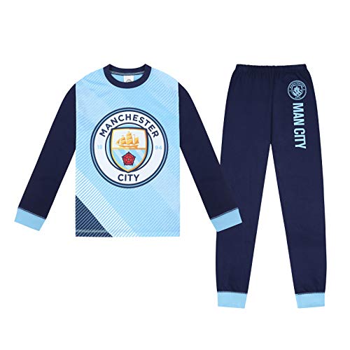 Manchester City FC - Pijama Largo Serigrafiado para niño - Producto Oficial - Azul - 13-14 años