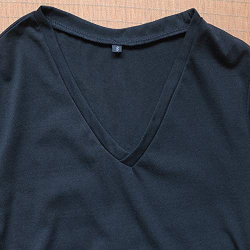 Manga corta blanca camiseta de algodón básica camiseta de verano de las mujeres de la camiseta casual sólido suelto top V cuello señoras - blanco - 2X-Large