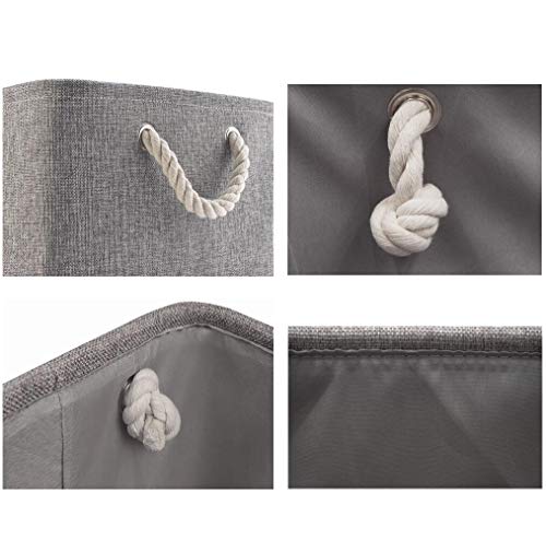 Mangata Lavable Plegable Engrosada Lona Tela Caja de Almacenamiento con cordón (Xlarge, Gris)