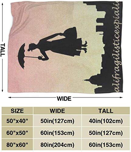 Manta de sofá Cama Ligera Suave y cómoda para Todas Las Estaciones Manta de Tiro de Mary Poppins niños y Adultos Que viajan Coche Oficina Camping 70 X 100 CM