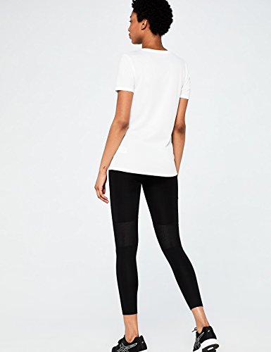 Marca Amazon - AURIQUE Camiseta Deportiva de Rejilla Mujer, Blanco (White), 38, Label:S