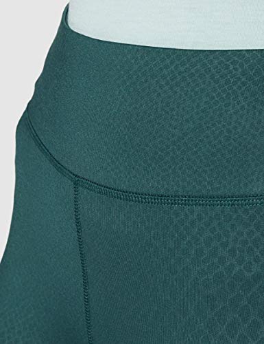 Marca Amazon - AURIQUE Leggings de Deporte con Textura Piel de Serpiente Mujer, Azul (Teal Teal), 40, Label:M