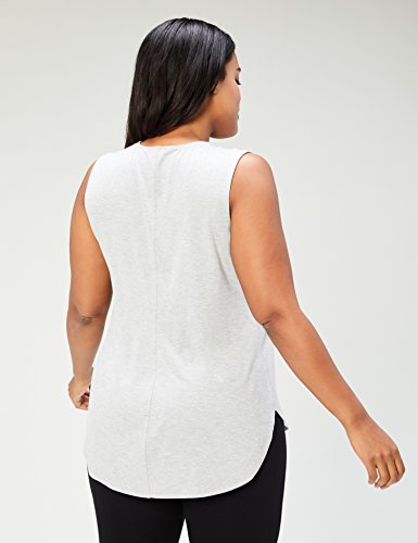 Marca Amazon – Camiseta de tirantes con cuello en V para mujer, talla grande, Gris (Light Heather Grey 999), US XL (EU 2XL)