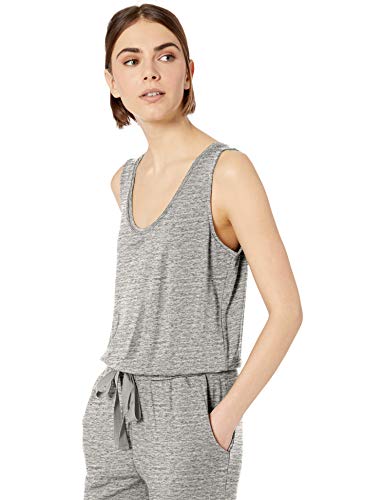 Marca Amazon - Daily Ritual - Mono sin mangas de algodón terry súper suave para mujer, Heather Grey Spacedye, US M (EU M - L)