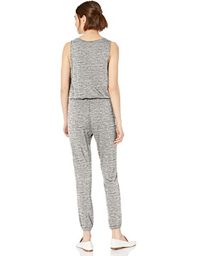 Marca Amazon - Daily Ritual - Mono sin mangas de algodón terry súper suave para mujer, Heather Grey Spacedye, US M (EU M - L)
