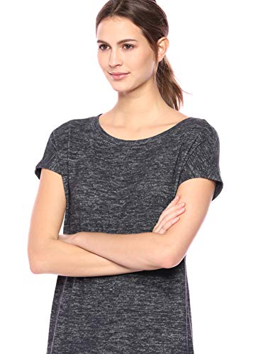 Marca Amazon - Daily Ritual - Vestido cómodo de punto con escote barco para mujer, Negro (Black Marl), US S (EU S - M)