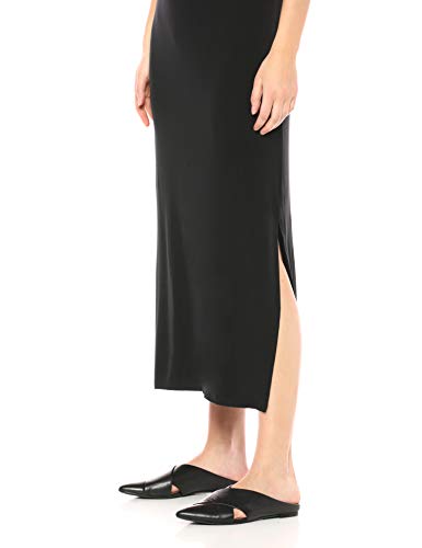 Marca Amazon - Daily Ritual - Vestido largo de punto con cuello mock para mujer, Negro, US M (EU M - L)