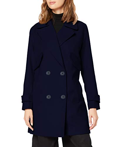 Marca Amazon - find. Abrigo Cruzado Mujer, Azul (Blue), 36, Label: XS