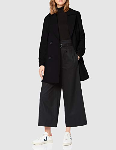 Marca Amazon - find. Abrigo Cruzado Mujer, Negro (Black), 40, Label: M