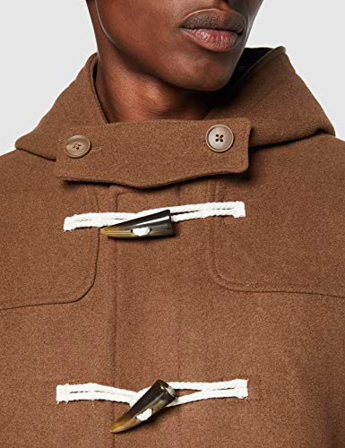 Marca Amazon - find. Abrigo Estilo Trenca de Lana Hombre, Marrón (Camel), L, Label: L