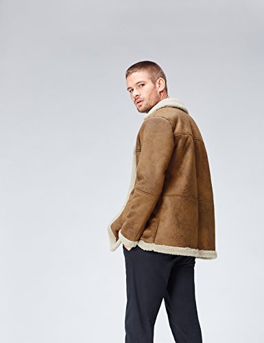 Marca Amazon - find. Abrigo Hombre, Marrón (Braun), S, Label: S