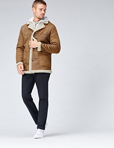 Marca Amazon - find. Abrigo Hombre, Marrón (Braun), S, Label: S